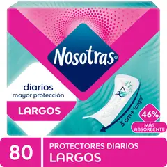 NOSOTRAS - Protectores Diarios Largos Sin Alas Empaque 80 Und