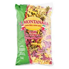 LA MONTANARA - Fideo Fusilli de Verduras Montanara Bolsa 500 g