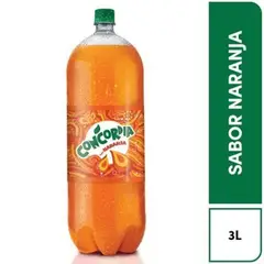 CONCORDIA - Gaseosa Sabor Naranja Botella 3 L