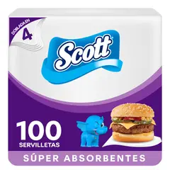 SCOTT - Servilletas Súper Absorbentes Empaque 100 Und
