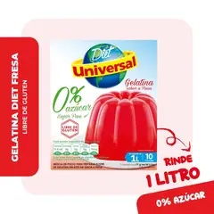 UNIVERSAL - Gelatina Sin Azúcar Fresa Caja 19 g