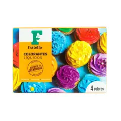 FRATELLO - Colorantes Líquidos para Repostería Caja 4 Und