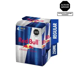 RED BULL - Energizante Pack 4 Latas 250 mL