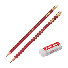 STABILO - Lápices Swano 4906 Empaque 2 Und + Borrador
