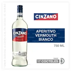 CINZANO - Vino Vermouth Blanco Botella 750 mL
