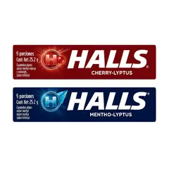 HALLS - Combo Caramelos Menta + Caramelos Cereza