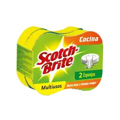 SCOTCH BRITE - Esponja de Cocina 2 en 1 Empaque 2 Und