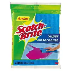 SCOTCH BRITE - Paños Súper Absorbentes Empaque 4 Und