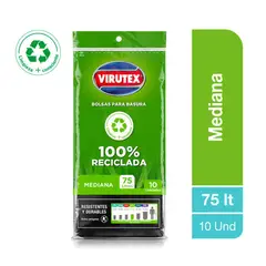 VIRUTEX - Bolsa de Basura 75 L Empaque 10 Und