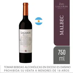 LAGARDE - Vino Tinto Reserva Malbec Botella 750 mL