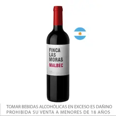 LAS MORAS - Vino Tinto Malbec Botella 750 mL