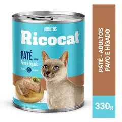 RICOCAT - Paté Gatos Adultos Pavo y Hígado Lata 330 g