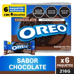 OREO - Galleta Sabor Chocolate Sixpack 216 g