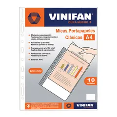 VINIFAN - Mica Portapapeles Tamaño A4 Empaque 10 Und