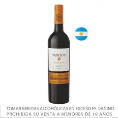 NORTON - Vino Tinto Reserva Malbec 13.5° Botella 750 mL