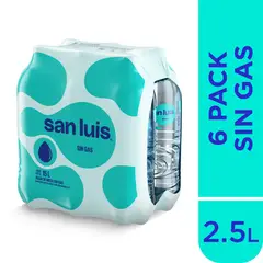 SAN LUIS - Agua Sin Gas Sixpack Botella 2.5 L