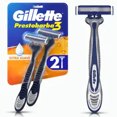 GILLETTE - Máquina de Afeitar Prestobarba3 Extra Suave Empaque 2 Und