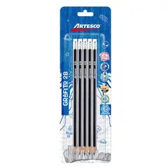 ARTESCO - Lápices Grafito 2B Empaque 5 Und