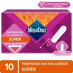 NOSOTRAS - Tampón Súper Sin Aplicador Caja 10 Und
