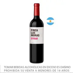 LAS MORAS - Vino Tinto Varietal Shiraz Botella 750 mL