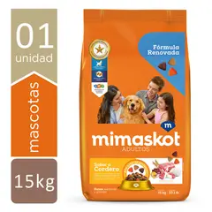 MIMASKOT - Alimento Seco Perros Adultos Medianos Grandes Cordero Bolsa 15 Kg