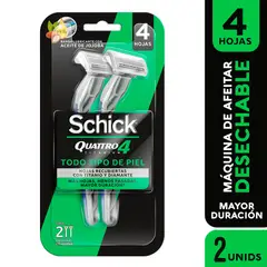 SCHICK - Máquina de Afeitar Quattro Empaque 2 Und