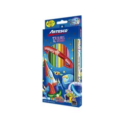 ARTESCO - Colores Triangulares Empaque 12 Und + Lápiz Grafito