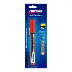 ARTESCO - Plumón Indeleble Multimax A123 Color Rojo