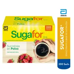 SUGAFOR - Edulcorante Polvo 200 Sobres