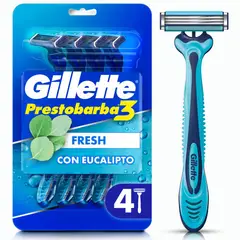 GILLETTE - Máquina de Afeitar Prestobarba3 Ice Empaque 4 Und