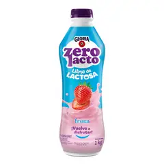 GLORIA - Yogurt Zero Lacto Fresa Botella 1 Kg
