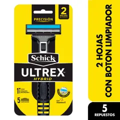 SCHICK - Máquina de Afeitar Ultrex Hybrid + 5 Repuestos