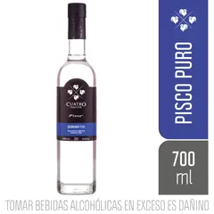 CUATRO GALLOS - Pisco Puro Quebranta Botella 700 mL