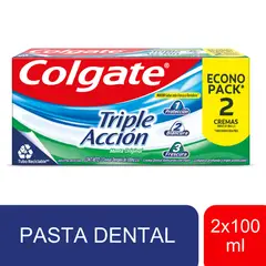 COLGATE - Crema Dental Triple Acción Menta Caja 2 Und