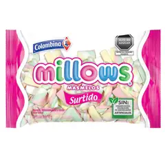 COLOMBINA - Marshmellows Millows Surtidos Bolsa 145 g
