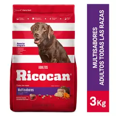 RICOCAN - Alimento Seco Perros Adultos Multisabores Bolsa 3 Kg