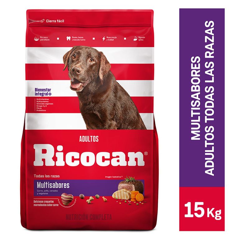 Alimento Seco Perros Adultos Multisabores Bolsa 15 Kg
