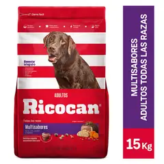RICOCAN - Alimento Seco Perros Adultos Multisabores Bolsa 15 Kg