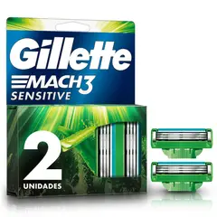 GILLETTE - Cartucho de Afeitar Mach3 Sensitive Caja 2 Und