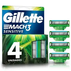GILLETTE - Cartucho de Afeitar Mach3 Sensitive Caja 4 Und