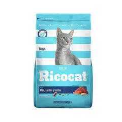 RICOCAT - Alimento Seco Gatos Adultos Sardina y Trucha Bolsa 1 Kg