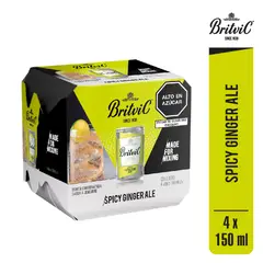 BRITVIC - Ginger Ale Pack 4 Latas 150 mL