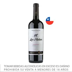 LAS MULAS - Vino Tinto Orgánico Carmenere Reserva Botella 750 mL