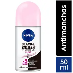 NIVEA - Desodorante Roll On Invisible B&W Mujer Envase 50 mL