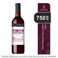 TACAMA - Vino Tinto Semi Seco Dulce Natural Botella 750 mL