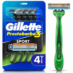GILLETTE - Máquina de Afeitar Prestobarba3 Empaque 4 Und