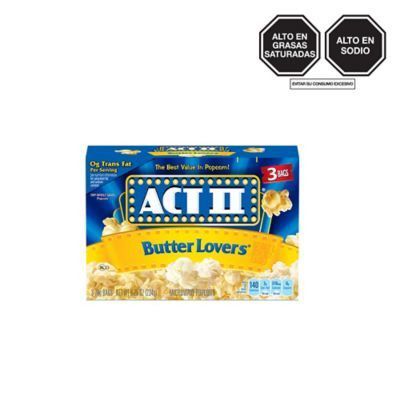Popcorn de Microondas Butter Lovers Pack 3 Und