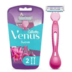GILLETTE - Máquina De Afeitar Mujer Venus Suave Con 3 Hojas Caja De Cartón Empaque 2 Und