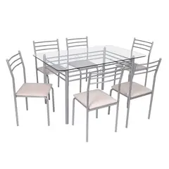 CASA JOVEN - Juego de comedor con 6 sillas y mesa de vidrio