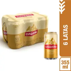 CUSQUEÑA - Cerveza Dorada Sixpack Lata 355 mL